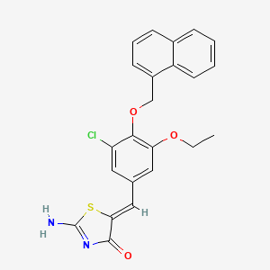 molecular formula C23H19ClN2O3S B14921014 (5Z)-5-[3-chloro-5-ethoxy-4-(naphthalen-1-ylmethoxy)benzylidene]-2-imino-1,3-thiazolidin-4-one 