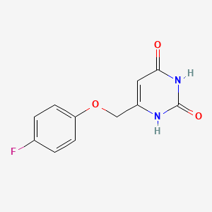 molecular formula C11H9FN2O3 B1492103 6-((4-fluorophenoxy)methyl)pyrimidine-2,4(1H,3H)-dione CAS No. 2097964-04-8