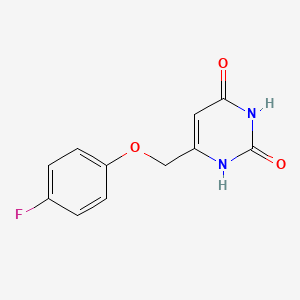 molecular formula C11H9FN2O3 B1492103 6-((4-氟苯氧基)甲基)嘧啶-2,4(1H,3H)-二酮 CAS No. 2097964-04-8