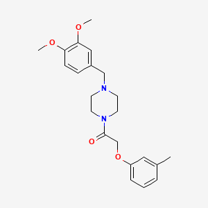 molecular formula C22H28N2O4 B14921031 1-[4-(3,4-Dimethoxybenzyl)piperazin-1-yl]-2-(3-methylphenoxy)ethanone 