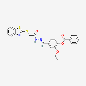 4-[(E)-{2-[(1,3-benzothiazol-2-ylsulfanyl)acetyl]hydrazinylidene}methyl]-2-ethoxyphenyl benzoate