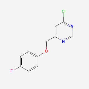 molecular formula C11H8ClFN2O B1492104 4-クロロ-6-((4-フルオロフェノキシ)メチル)ピリミジン CAS No. 2092564-27-5