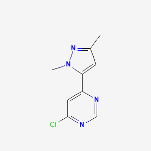 molecular formula C9H9ClN4 B1492106 4-氯-6-(1,3-二甲基-1H-吡唑-5-基)嘧啶 CAS No. 2098088-31-2