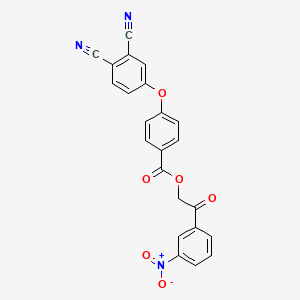 molecular formula C23H13N3O6 B14921071 2-(3-Nitrophenyl)-2-oxoethyl 4-(3,4-dicyanophenoxy)benzoate 