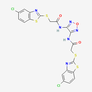 molecular formula C20H12Cl2N6O3S4 B14921073 N,N'-1,2,5-oxadiazole-3,4-diylbis{2-[(5-chloro-1,3-benzothiazol-2-yl)sulfanyl]acetamide} 