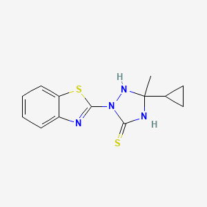 molecular formula C13H14N4S2 B14921101 2-(1,3-Benzothiazol-2-yl)-5-cyclopropyl-5-methyl-1,2,4-triazolidine-3-thione 