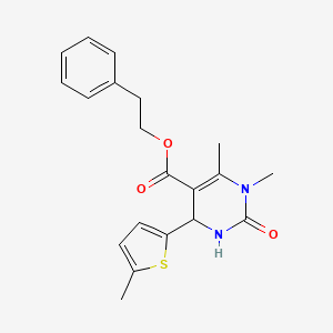 2-Phenylethyl 1,6-dimethyl-4-(5-methylthiophen-2-yl)-2-oxo-1,2,3,4-tetrahydropyrimidine-5-carboxylate