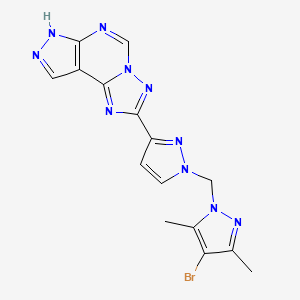 2-{1-[(4-bromo-3,5-dimethyl-1H-pyrazol-1-yl)methyl]-1H-pyrazol-3-yl}-7H-pyrazolo[4,3-e][1,2,4]triazolo[1,5-c]pyrimidine