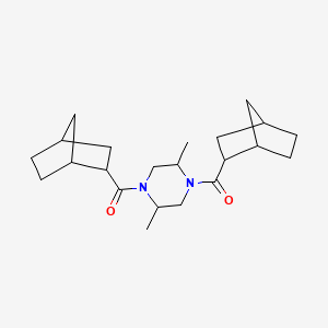 molecular formula C22H34N2O2 B14921172 (2,5-Dimethylpiperazine-1,4-diyl)bis(bicyclo[2.2.1]hept-2-ylmethanone) 