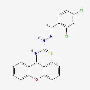 (2E)-2-(2,4-dichlorobenzylidene)-N-(9H-xanthen-9-yl)hydrazinecarbothioamide