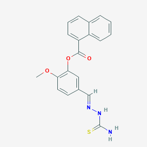 5-[(E)-(2-carbamothioylhydrazinylidene)methyl]-2-methoxyphenyl naphthalene-1-carboxylate