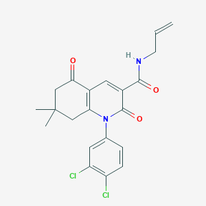 molecular formula C21H20Cl2N2O3 B14921206 1-(3,4-dichlorophenyl)-7,7-dimethyl-2,5-dioxo-N-(prop-2-en-1-yl)-1,2,5,6,7,8-hexahydroquinoline-3-carboxamide 