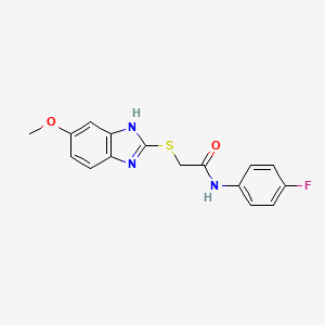 molecular formula C16H14FN3O2S B14921212 N-(4-fluorophenyl)-2-[(5-methoxy-1H-benzimidazol-2-yl)sulfanyl]acetamide 