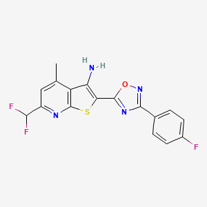 6-(Difluoromethyl)-2-[3-(4-fluorophenyl)-1,2,4-oxadiazol-5-yl]-4-methylthieno[2,3-b]pyridin-3-amine