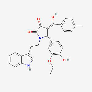 molecular formula C30H28N2O5 B14921274 5-(3-ethoxy-4-hydroxyphenyl)-3-hydroxy-1-[2-(1H-indol-3-yl)ethyl]-4-[(4-methylphenyl)carbonyl]-1,5-dihydro-2H-pyrrol-2-one 