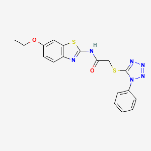 N-(6-ethoxy-1,3-benzothiazol-2-yl)-2-[(1-phenyl-1H-tetrazol-5-yl)sulfanyl]acetamide