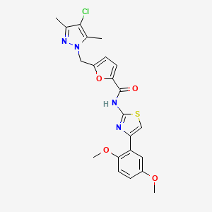 5-[(4-chloro-3,5-dimethyl-1H-pyrazol-1-yl)methyl]-N-[4-(2,5-dimethoxyphenyl)-1,3-thiazol-2-yl]furan-2-carboxamide