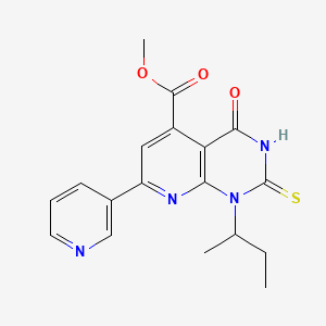 Methyl 1-(butan-2-yl)-4-oxo-7-(pyridin-3-yl)-2-sulfanyl-1,4-dihydropyrido[2,3-d]pyrimidine-5-carboxylate