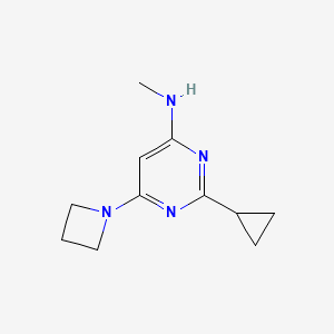 molecular formula C11H16N4 B1492139 6-(azetidin-1-yl)-2-cyclopropyl-N-methylpyrimidin-4-amine CAS No. 1870986-94-9