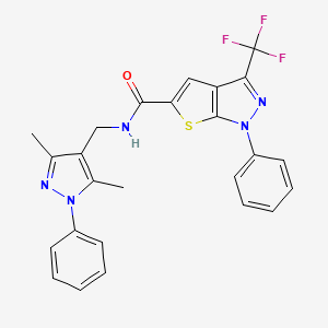 N-[(3,5-dimethyl-1-phenyl-1H-pyrazol-4-yl)methyl]-1-phenyl-3-(trifluoromethyl)-1H-thieno[2,3-c]pyrazole-5-carboxamide