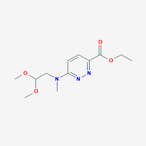 molecular formula C12H19N3O4 B1492142 Ethyl 6-((2,2-dimethoxyethyl)(methyl)amino)pyridazine-3-carboxylate CAS No. 2098142-11-9