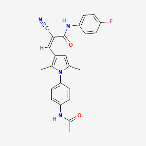 (2Z)-3-{1-[4-(acetylamino)phenyl]-2,5-dimethyl-1H-pyrrol-3-yl}-2-cyano-N-(4-fluorophenyl)prop-2-enamide