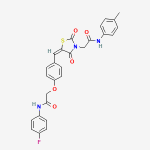 2-[(5E)-5-(4-{2-[(4-fluorophenyl)amino]-2-oxoethoxy}benzylidene)-2,4-dioxo-1,3-thiazolidin-3-yl]-N-(4-methylphenyl)acetamide