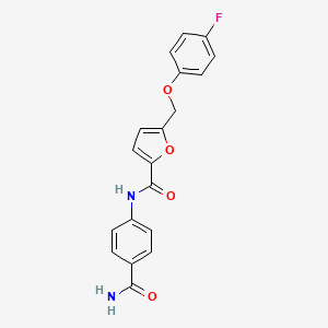 N-(4-carbamoylphenyl)-5-[(4-fluorophenoxy)methyl]furan-2-carboxamide