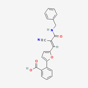 molecular formula C22H16N2O4 B14921462 2-{5-[(1E)-3-(benzylamino)-2-cyano-3-oxoprop-1-en-1-yl]furan-2-yl}benzoic acid 