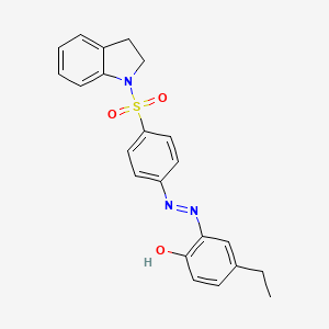 molecular formula C22H21N3O3S B14921469 2-{(E)-[4-(2,3-dihydro-1H-indol-1-ylsulfonyl)phenyl]diazenyl}-4-ethylphenol 