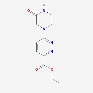 molecular formula C11H14N4O3 B1492148 6-(3-氧代哌嗪-1-基)吡哒嗪-3-羧酸乙酯 CAS No. 2098086-07-6