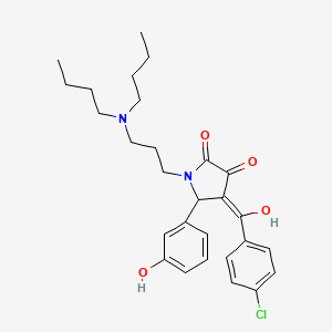 4-(4-chlorobenzoyl)-1-[3-(dibutylamino)propyl]-3-hydroxy-5-(3-hydroxyphenyl)-1,5-dihydro-2H-pyrrol-2-one