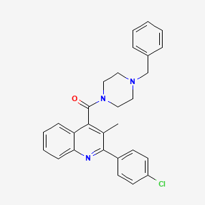 molecular formula C28H26ClN3O B14921499 (4-Benzylpiperazin-1-yl)[2-(4-chlorophenyl)-3-methylquinolin-4-yl]methanone 