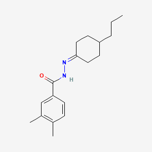 3,4-dimethyl-N'-(4-propylcyclohexylidene)benzohydrazide