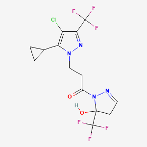 3-[4-chloro-5-cyclopropyl-3-(trifluoromethyl)-1H-pyrazol-1-yl]-1-[5-hydroxy-5-(trifluoromethyl)-4,5-dihydro-1H-pyrazol-1-yl]propan-1-one