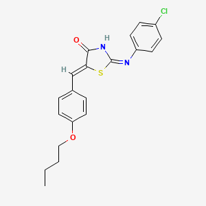 molecular formula C20H19ClN2O2S B14921525 (2E,5Z)-5-(4-butoxybenzylidene)-2-[(4-chlorophenyl)imino]-1,3-thiazolidin-4-one 