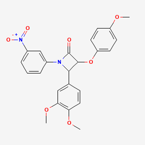 4-(3,4-Dimethoxyphenyl)-3-(4-methoxyphenoxy)-1-(3-nitrophenyl)azetidin-2-one