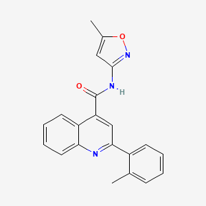 molecular formula C21H17N3O2 B14921537 N-(5-methyl-1,2-oxazol-3-yl)-2-(2-methylphenyl)quinoline-4-carboxamide 