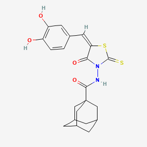 molecular formula C21H22N2O4S2 B14921541 N~1~-{5-[(E)-1-(3,4-Dihydroxyphenyl)methylidene]-4-oxo-2-thioxo-1,3-thiazolan-3-YL}-1-adamantanecarboxamide 