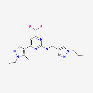 4-(difluoromethyl)-6-(1-ethyl-5-methyl-1H-pyrazol-4-yl)-N-methyl-N-[(1-propyl-1H-pyrazol-4-yl)methyl]pyrimidin-2-amine