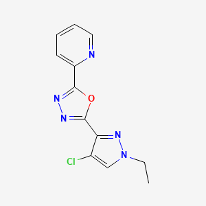 2-[5-(4-chloro-1-ethyl-1H-pyrazol-3-yl)-1,3,4-oxadiazol-2-yl]pyridine