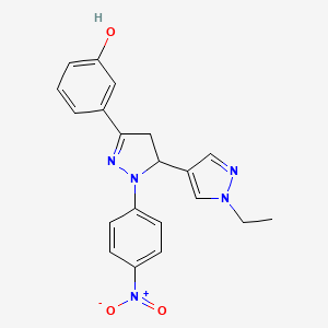 3-[1'-ethyl-2-(4-nitrophenyl)-3,4-dihydro-1'H,2H-3,4'-bipyrazol-5-yl]phenol