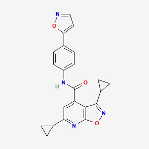 molecular formula C22H18N4O3 B14921597 3,6-dicyclopropyl-N-[4-(1,2-oxazol-5-yl)phenyl][1,2]oxazolo[5,4-b]pyridine-4-carboxamide 