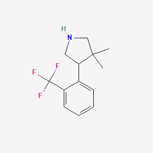 molecular formula C13H16F3N B1492160 3,3-Dimethyl-4-(2-(trifluoromethyl)phenyl)pyrrolidine CAS No. 2098063-96-6
