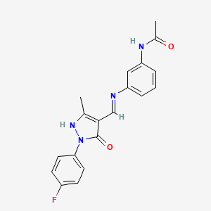 Pyrazol-5(4H)-one, 4-(3-acetylaminophenylaminomethylene)-1-(4-fluorophenyl)-3-methyl-