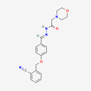 molecular formula C21H22N4O3 B14921617 N'-[(E)-{4-[(2-cyanobenzyl)oxy]phenyl}methylidene]-2-(morpholin-4-yl)acetohydrazide 