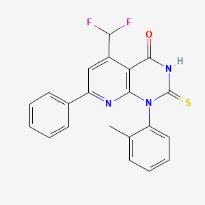 5-(difluoromethyl)-1-(2-methylphenyl)-7-phenyl-2-sulfanylpyrido[2,3-d]pyrimidin-4(1H)-one