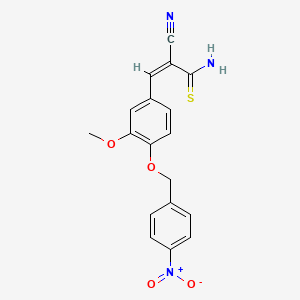 (2Z)-2-cyano-3-{3-methoxy-4-[(4-nitrobenzyl)oxy]phenyl}prop-2-enethioamide