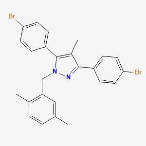 3,5-bis(4-bromophenyl)-1-(2,5-dimethylbenzyl)-4-methyl-1H-pyrazole