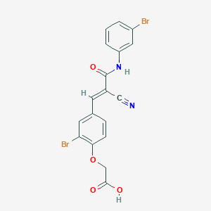 (2-bromo-4-{(1E)-3-[(3-bromophenyl)amino]-2-cyano-3-oxoprop-1-en-1-yl}phenoxy)acetic acid